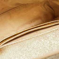 Tory Burch Gold Leather Mini Fleming Shoulder Bag