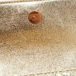 Tory Burch Gold Leather Mini Fleming Shoulder Bag