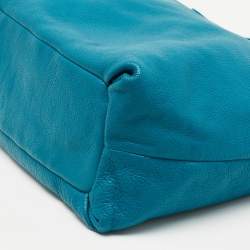 Pre Owned Tory Burch Green Leather Whipstitch Marion Tote