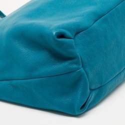 Pre Owned Tory Burch Green Leather Whipstitch Marion Tote