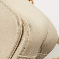 Pre Owned Tory Burch Off White Leather Robinson Flap Crossbody Bag