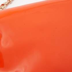 Pre Owned Tory Burch Orange Patent Leather Adalyn Crossbody Bag