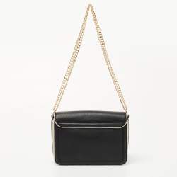 Pre Owned Tory Burch Black/Cream Leather Chelsea Shoulder Bag