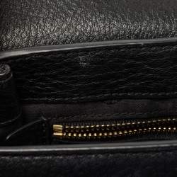 Pre Owned Tory Burch Black/Cream Leather Chelsea Shoulder Bag