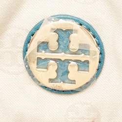 Pre Owned Tory Burch Teal Leather Envelope Flap Clutch