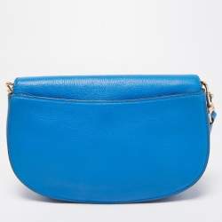 Pre Owned Tory Burch Blue Leather Jamie Crossbody Bag