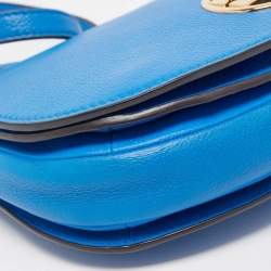 Pre Owned Tory Burch Blue Leather Jamie Crossbody Bag