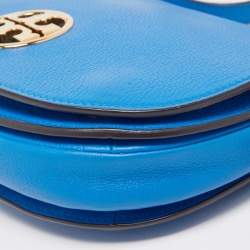 Pre Owned Tory Burch Blue Leather Jamie Crossbody Bag