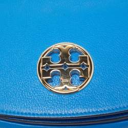 Pre Owned Tory Burch Blue Leather Jamie Crossbody Bag