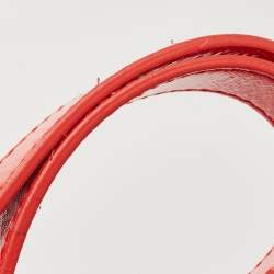 Pre Owned Tory Burch Orange Leather Robinson Double Zip Tote 