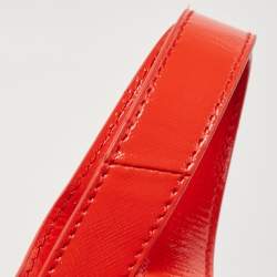 Pre Owned Tory Burch Orange Leather Robinson Double Zip Tote 