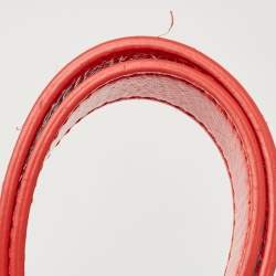 Pre Owned Tory Burch Orange Leather Robinson Double Zip Tote 