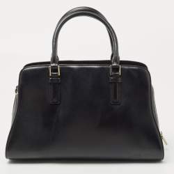 Pre Owned Tory Burch Black Leather Robinson Dome Satchel