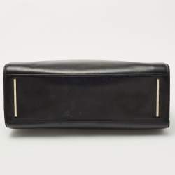 Pre Owned Tory Burch Black Leather Robinson Dome Satchel