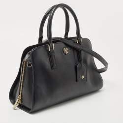 Pre Owned Tory Burch Black Leather Robinson Dome Satchel