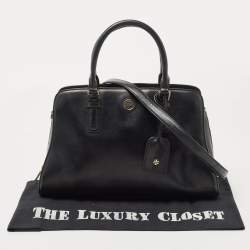 Pre Owned Tory Burch Black Leather Robinson Dome Satchel