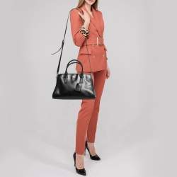 Pre Owned Tory Burch Black Leather Robinson Dome Satchel