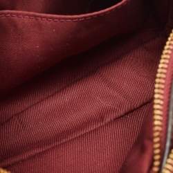 Pre Owned Tory Burch Burgundy/Beige Canvas and Leather Perry Colorblock Crossbody Bag