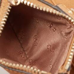Tory Burch Tan Saffiano Leather Fleming Compact Wallet