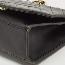 Pre Owned Tory Burch Black Quilted Leather Alexa Convertible Shoulder Bag