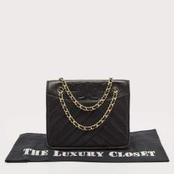 Pre Owned Tory Burch Black Quilted Leather Alexa Convertible Shoulder Bag