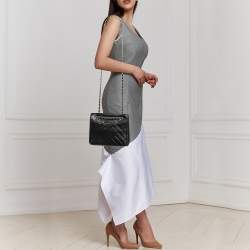 Pre Owned Tory Burch Black Quilted Leather Alexa Convertible Shoulder Bag