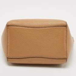 Pre Owned Tory Burch Tan Leather Small McGraw Bucket Bag