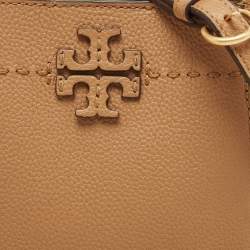 Pre Owned Tory Burch Tan Leather Small McGraw Bucket Bag