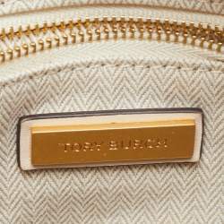 Pre Owned Tory Burch Cream Quilted Leather Small Kira Circle Bag