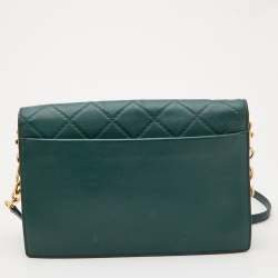 Tory Burch Green Leather Georgia Crossbody Bag