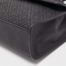 Pre Owned Tory Burch Black Leather Fleming Shoulder Bag