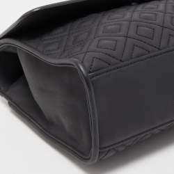 Pre Owned Tory Burch Black Leather Fleming Shoulder Bag