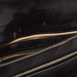 Pre Owned Tory Burch Black Leather Reva Logo Crossbody Bag