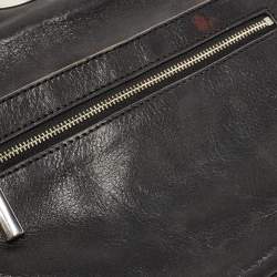 Pre Owned Tory Burch Black Leather Reva Logo Crossbody Bag