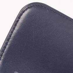 Pre Owned Tory Burch Navy Blue Leather Small Fleming Shoulder Bag