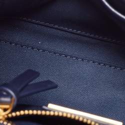 Pre Owned Tory Burch Navy Blue Leather Small Fleming Shoulder Bag