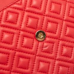 Tory Burch Red Leather Small Fleming Shoulder Bag