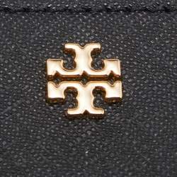 Pre Owned Tory Burch Black Leather Emerson Zip Card Holder