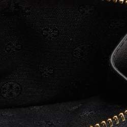 Pre Owned Tory Burch Black Leather Emerson Zip Card Holder