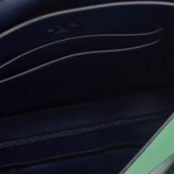 Pre Owned Tory Burch Green Leather Mini Block T Crossbody Bag