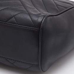 Pre Owned Tory Burch Black Quilted Leather Alexa Chain Tote