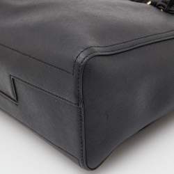 Pre Owned Tory Burch Black Leather Tote