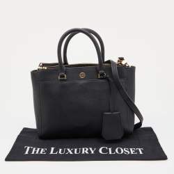 Pre Owned Tory Burch Black Leather Tote