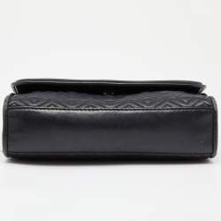 Pre Owned Tory Burch Black Leather Small Fleming Shoulder Bag
