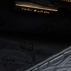 Pre Owned Tory Burch Black Leather Small Fleming Shoulder Bag