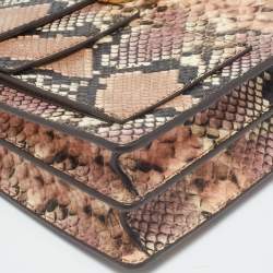 Pre Owned Tory Burch Multicolor Python Embossed Leather Gemini Link Shoulder Bag