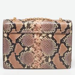 Pre Owned Tory Burch Multicolor Python Embossed Leather Gemini Link Shoulder Bag