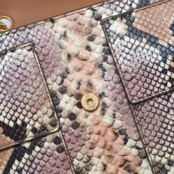 Pre Owned Tory Burch Multicolor Python Embossed Leather Gemini Link Shoulder Bag