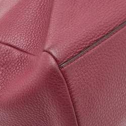 Pre Owned Tory Burch Burgundy Leather Chain Tote