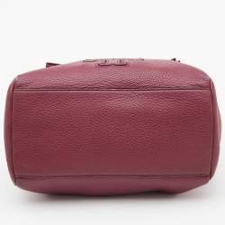 Pre Owned Tory Burch Burgundy Leather Chain Tote